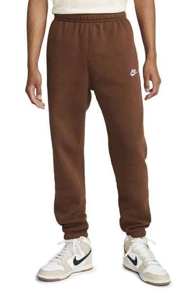 Shop Nike Sportswear Club Fleece Sweatpants In Cocao Wow/ Cocao Wow/ White
