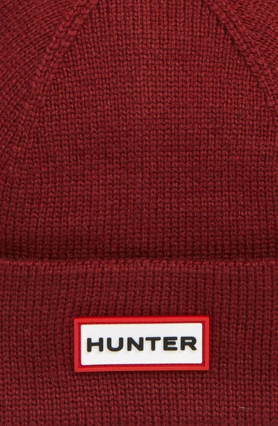 Shop Hunter Cuffed Logo Beanie In Fall Red