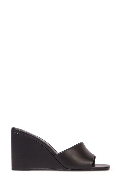 Shop Black Suede Studio Paola Wedge Sandal In Black Calf Leather