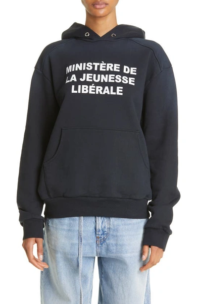 Shop Liberal Youth Ministry Gender Inclusive Cotton Fleece Logo Graphic Hoodie In Black