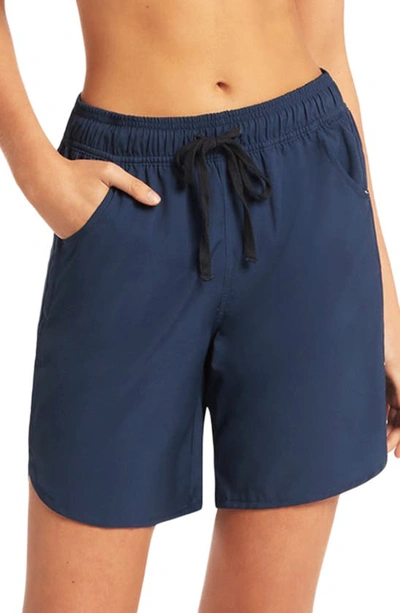 Shop Sea Level 7-inch Stretch Board Shorts In Nightsky