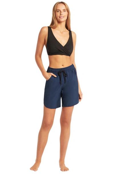 Shop Sea Level 7-inch Stretch Board Shorts In Nightsky