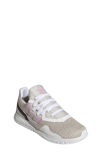 Shop Adidas Originals Kids' Originals Flex Sneaker In Grey/ Bliss Lilac/ White