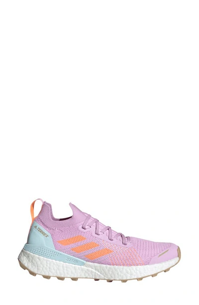 Shop Adidas Originals Terrex Two Ultra Parley Trail Running Shoe In Lilac/ Orange/ Blue
