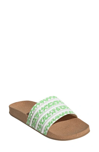 Adidas Originals Adidas Women's Adilette Print Slide Sandals In Glory  Mint/white/gum | ModeSens