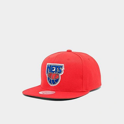 Shop Mitchell And Ness Brooklyn Nets Nba Hardwood Classics Snapback Hat In Red