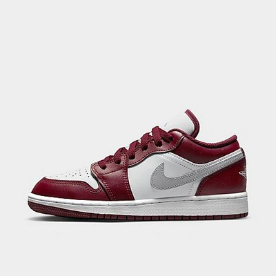 Shop Nike Jordan Big Kids' Air Retro 1 Low Casual Shoes In Cherrywood Red/cement Grey/white