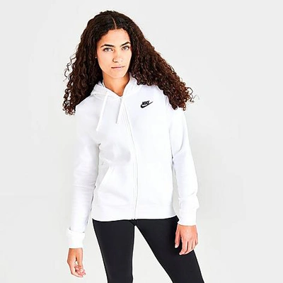 Shop Nike Women's Sportswear Club Fleece Full-zip Hoodie In White
