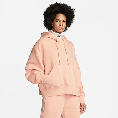 Shop Nike Women's Sportswear Phoenix Fleece Oversized Pullover Hoodie In Arctic Orange/sail