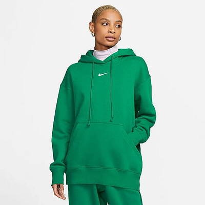 Shop Nike Women's Sportswear Phoenix Fleece Oversized Pullover Hoodie In Malachite/sail