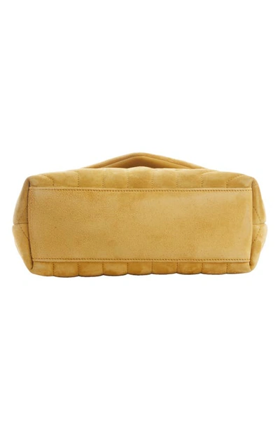 Shop Saint Laurent Medium Lou Matelassé Suede Shoulder Bag In Chartreuse