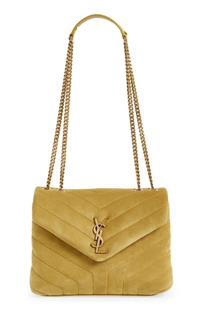 Shop Saint Laurent Small Lou Suede Crossbody Bag In Chartreuse