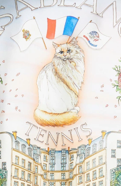 Shop Casablanca Tennis Club Print Silk Button-up Shirt In Tennis Club Prive