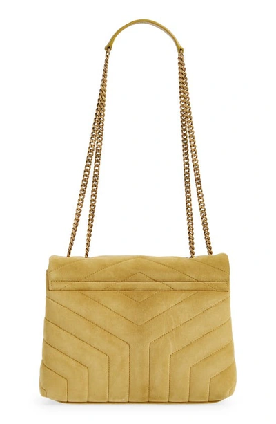 Shop Saint Laurent Small Lou Suede Crossbody Bag In Chartreuse