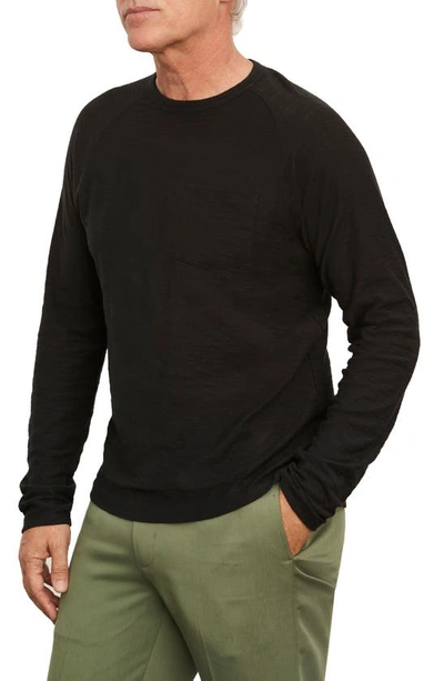 Shop Vince Long Sleeve Pocket T-shirt In Black