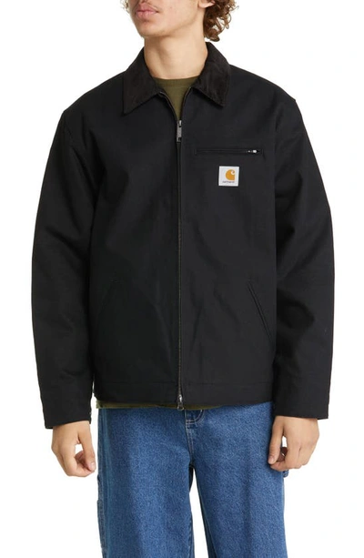 Shop Carhartt Detroit Organic Cotton Canvas Worker Jacket In Black / Black