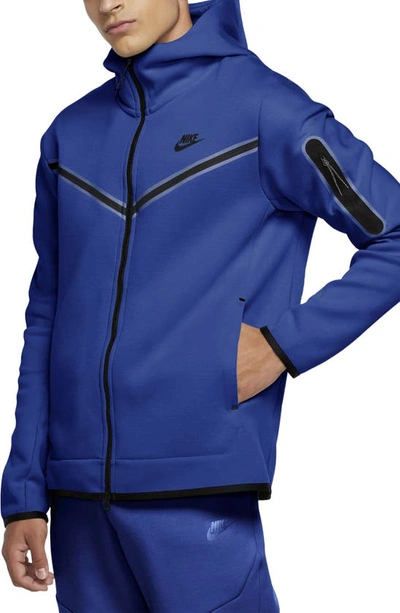 Shop Nike Sportswear Tech Fleece Zip Hoodie In Game Royal/ Black