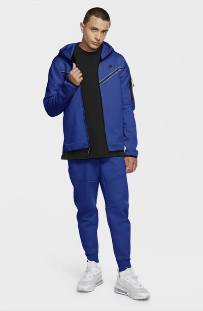 Shop Nike Sportswear Tech Fleece Zip Hoodie In Game Royal/ Black