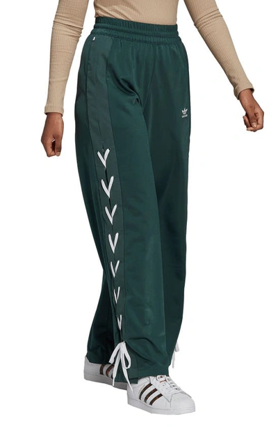 Shop Adidas Originals Always Original Laced Wide Leg Pants In Mineral Green