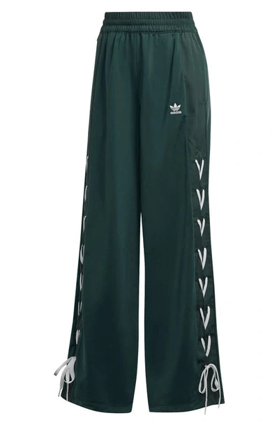 Shop Adidas Originals Always Original Laced Wide Leg Pants In Mineral Green