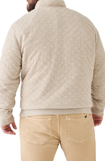 Shop Faherty Brand Epic Quilted Fleece Pullover In Oatmeal Melange