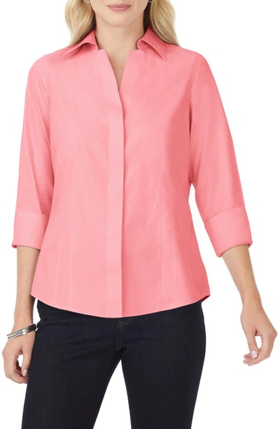 Shop Foxcroft Taylor Fitted Non-iron Shirt In Pink Peach