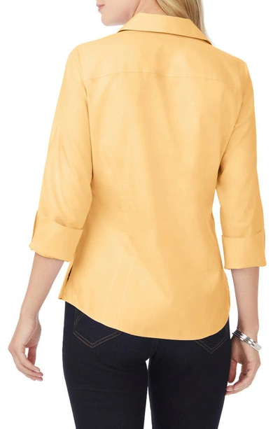 Shop Foxcroft Taylor Fitted Non-iron Shirt In Warm Sun