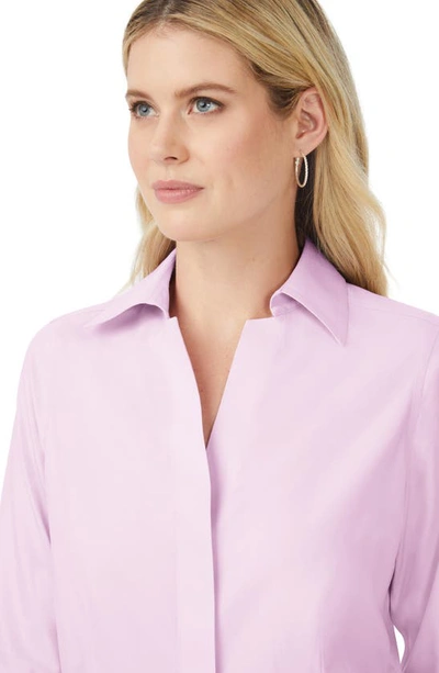 Shop Foxcroft Taylor Fitted Non-iron Shirt In Lilac Bloom