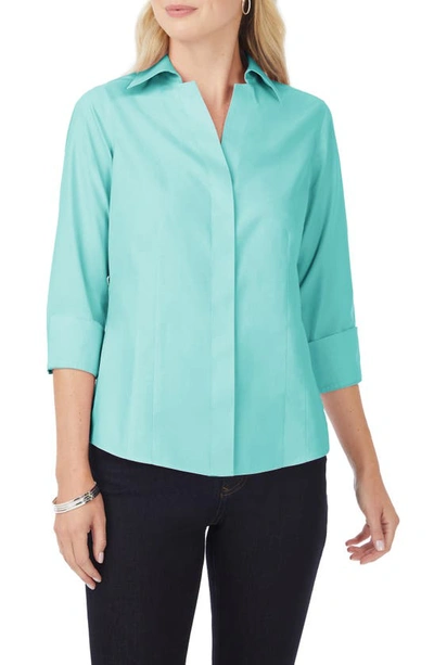 Shop Foxcroft Taylor Fitted Non-iron Shirt In Oceanside