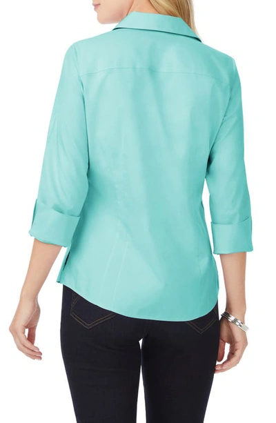 Shop Foxcroft Taylor Fitted Non-iron Shirt In Oceanside