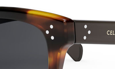 Shop Celine Bold 3 Dots 50mm Square Sunglasses In Havana/ Other / Smoke