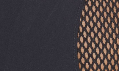 Shop Stella Mccartney '90s Logo Mesh Inset One-piece Swimsuit In Black