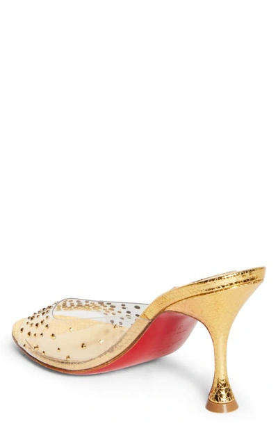 Shop Christian Louboutin Dégramule Crystal Clear Sandal In Version Gold/ Lin Gold