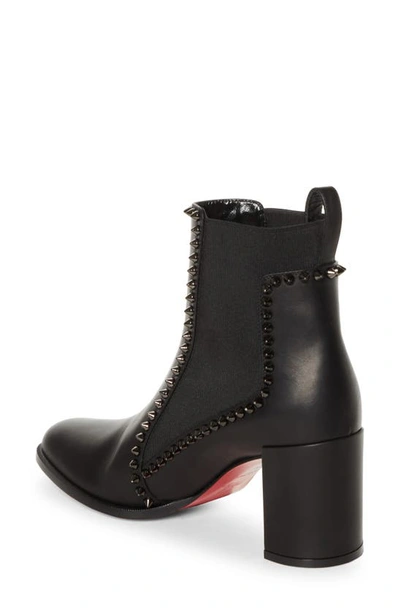 Shop Christian Louboutin Out Line Spike Chelsea Boot In Black