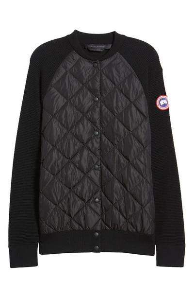 Canada Goose Hybridge Quilted-knit Bomber Jacket In Black