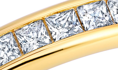 Crislu Princess Cut Cubic Zirconia Eternity Ring In Gold