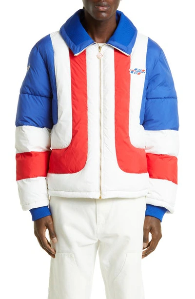 Shop Casablanca Air Puffer Jacket In Red / White / Blue