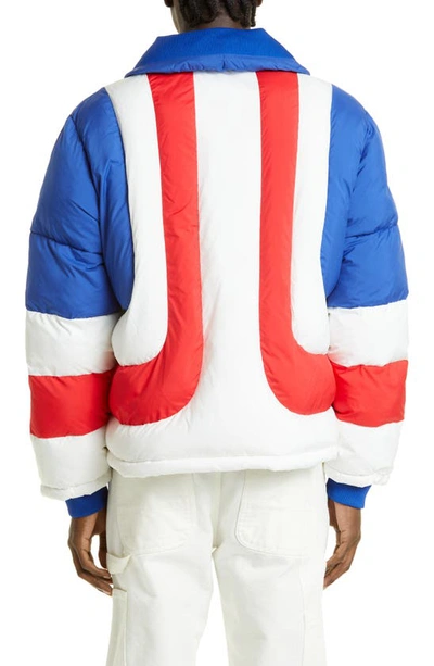 Shop Casablanca Air Puffer Jacket In Red / White / Blue