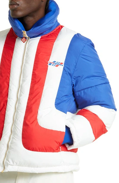 Shop Casablanca Air Puffer Jacket In Red / White / Blue