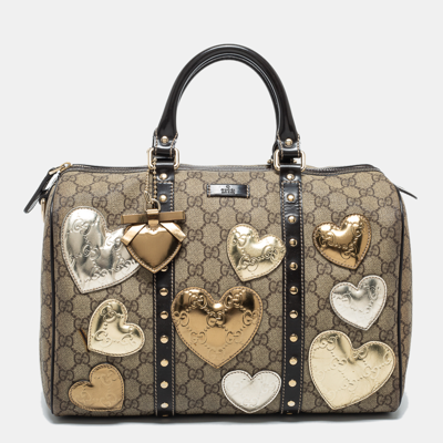 Gucci Boston Joy GG Supreme Beige Brown Canvas Bag – V & G Luxe Boutique