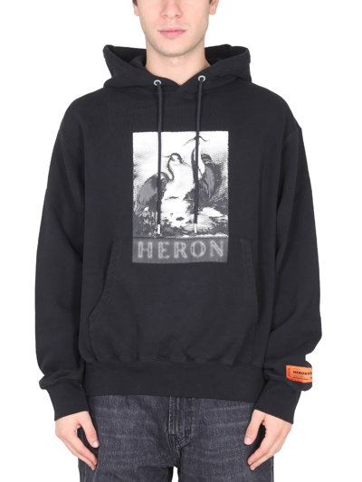 Shop Heron Preston Cotton Hoodie In Nero