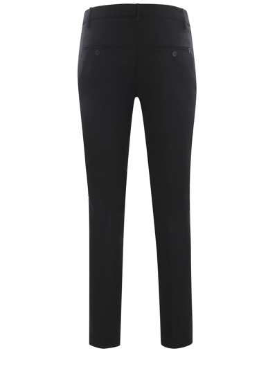 Shop Dondup Trousers  Perfect In Virgin Wool In Nero
