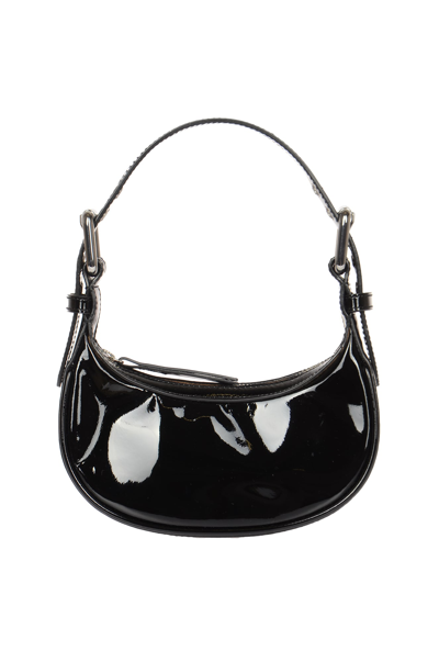 Shop By Far Mini Soho Patent Leather Handbag In Black