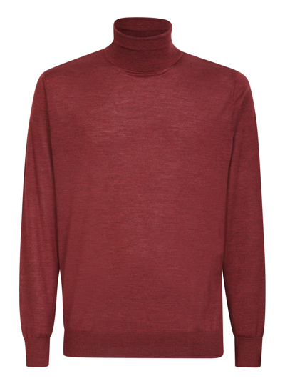 Colombo Bordeaux Silk And Cashmere Sweater In Bordeaux