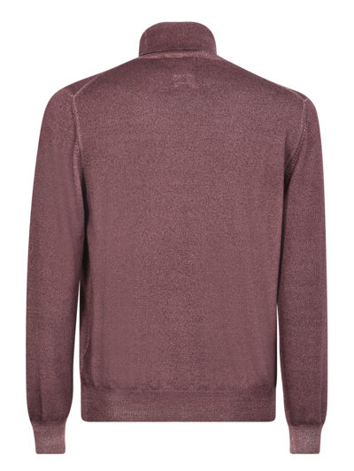 Lardini Burgundy High Neck Pullover In Bordeaux