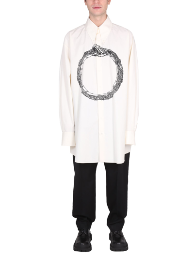 Shop Mm6 Maison Margiela Snake Shirt In Bianco