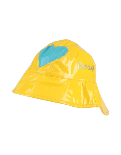 Shop Dondup Toddler Girl Hat Yellow Size 4 Pvc - Polyvinyl Chloride, Polyester