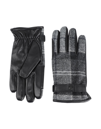 Shop Barbour Newbrough Tartan Man Gloves Steel Grey Size S Wool, Soft Leather