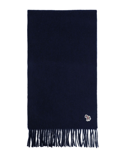Shop Ps By Paul Smith Ps Paul Smith Man Scarf Midnight Blue Size - Lambswool