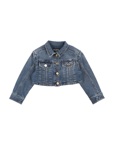 Shop Balmain Denim Outerwear In Blue